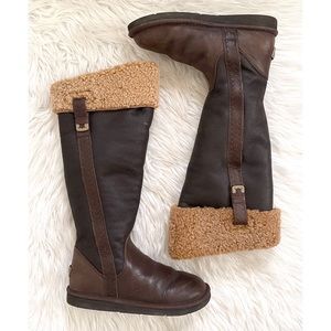 Ugg Locarno Bomber tall brown boots size 7